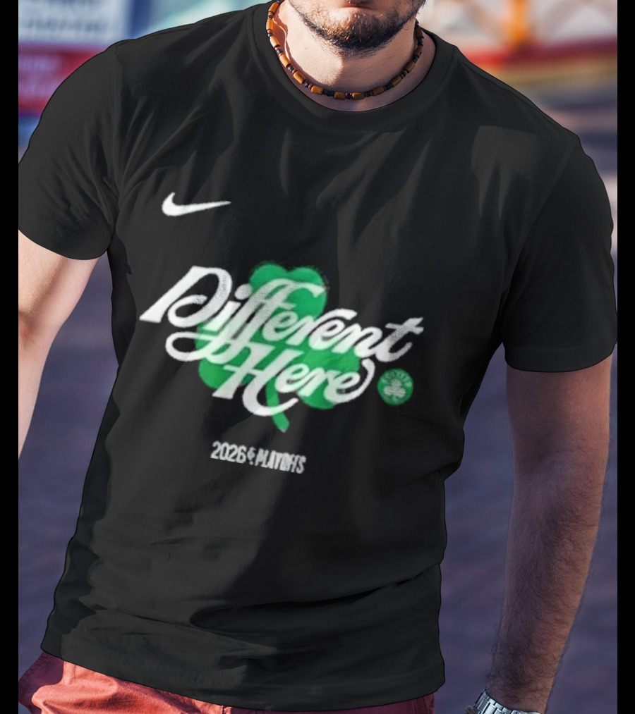 Nike Boston Celtics Different Here 2026 Clover T-Shirt