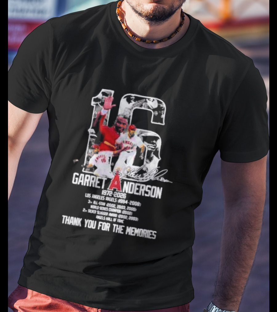 Garret Anderson 1972 2026 Los Angeles Angels Thank You For The Memories T-Shirt