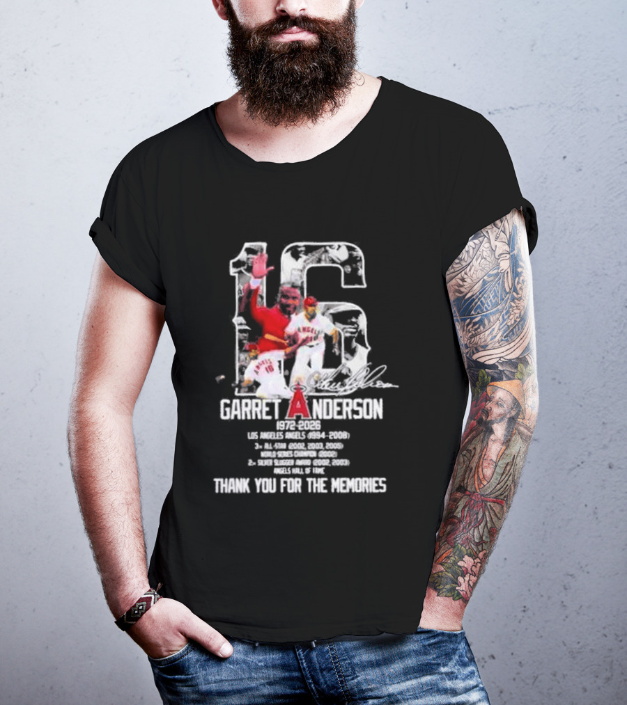 Garret Anderson 1972 2026 Los Angeles Angels Thank You For The Memories T-Shirt