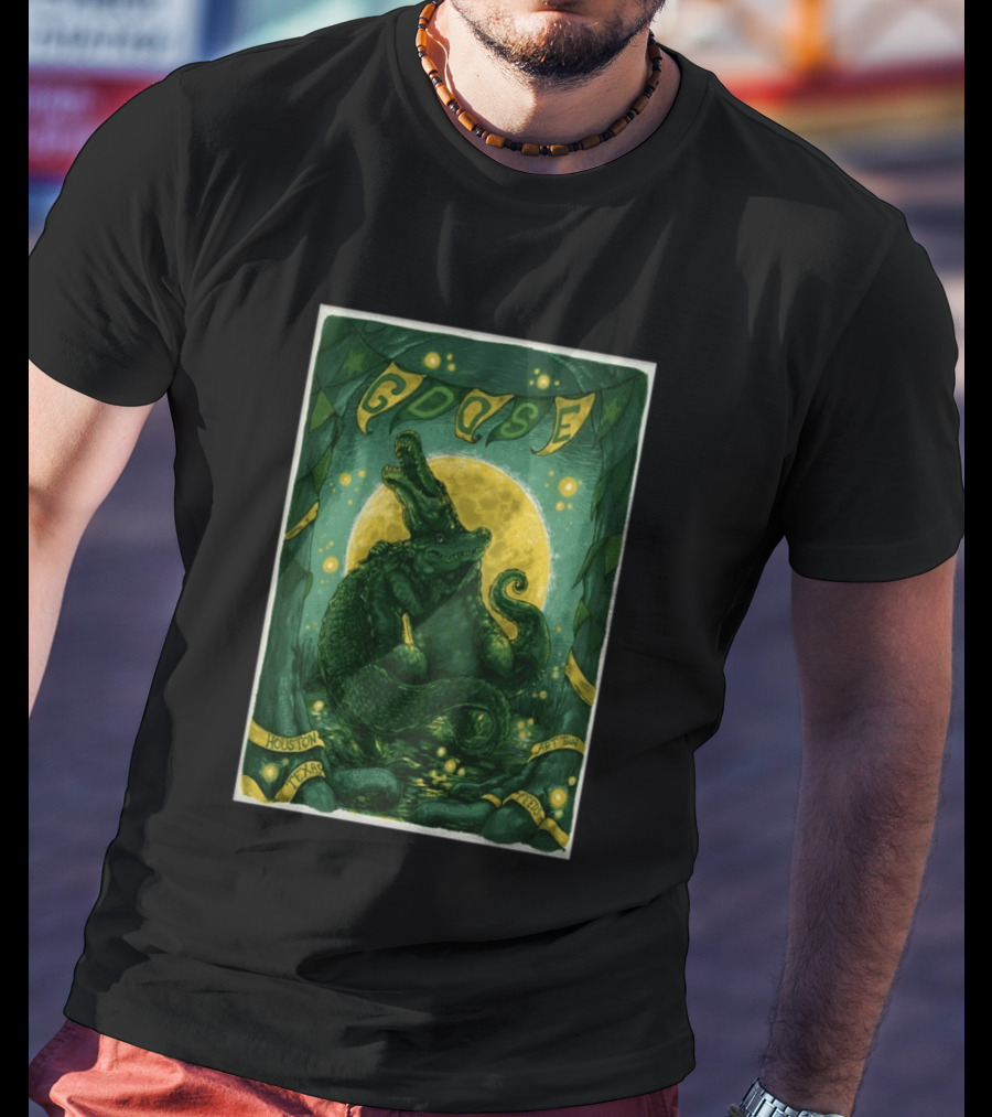 Goose Bayou Music Center Houston Texas April 23 2026 Featuring Alligator And Moon T-Shirt