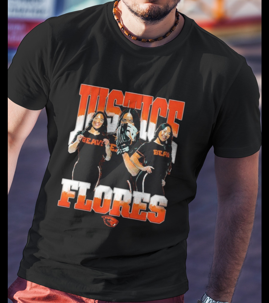 Justice Flores Beavers NCAA Oregon State Softball Player Collage T-Shirt