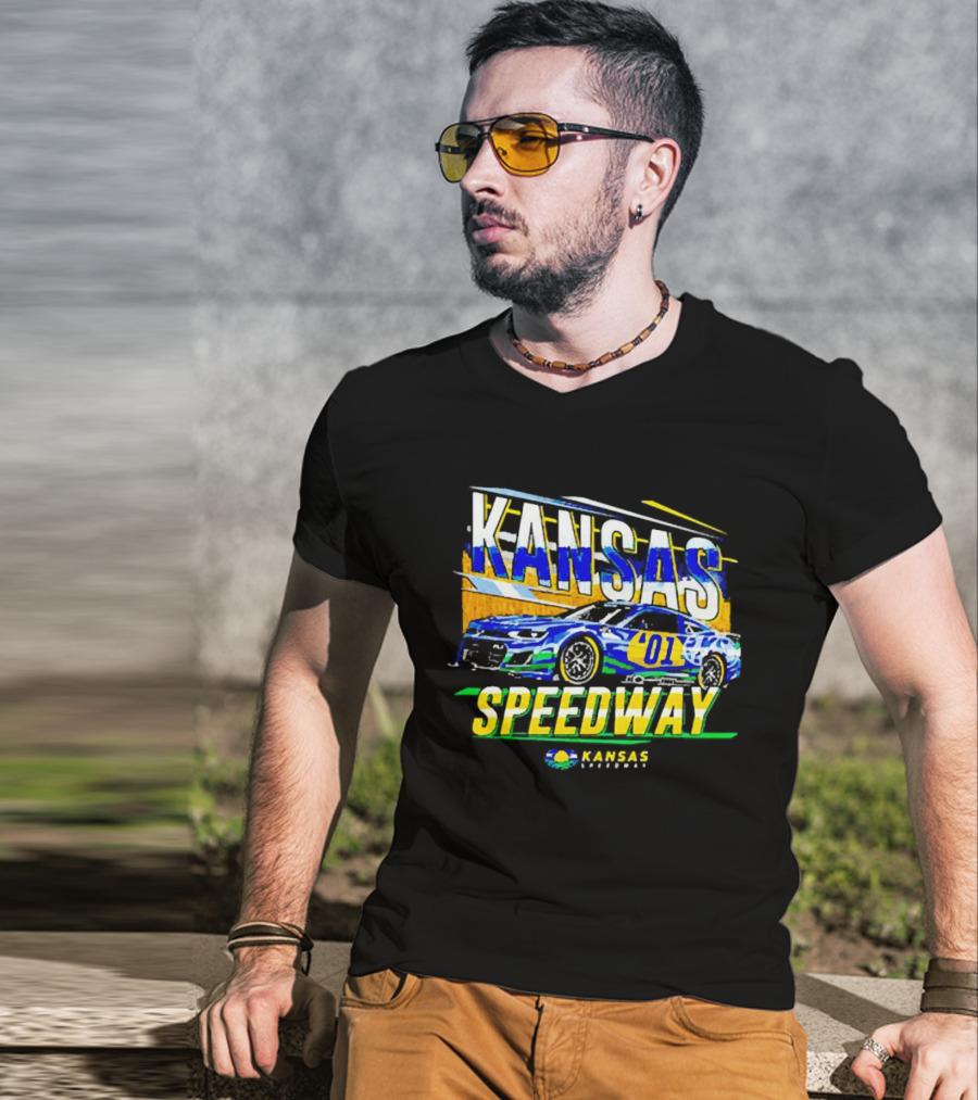 Kansas Speedway 01 Car Racing Wheatfield NASCAR T-Shirt