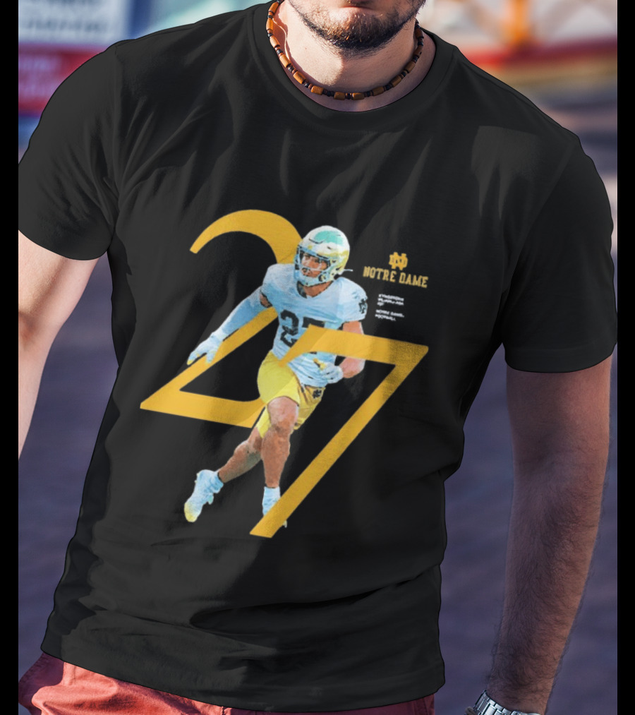 Kyngstonn Viliamu Asa 27 Notre Dame Fighting Irish Football Player T-Shirt