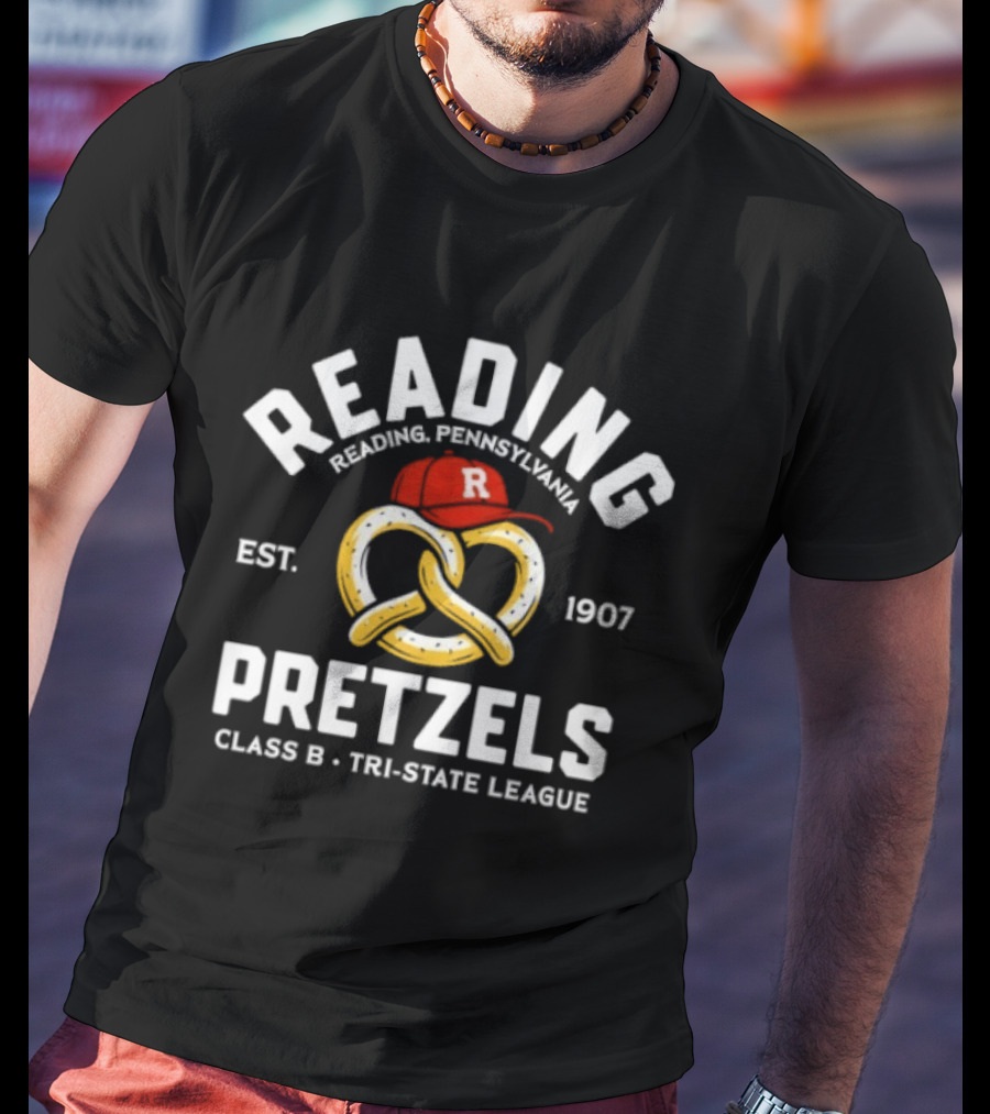 Reading Pennsylvania Pretzels Est. 1907 Class B Tri State League T-Shirt