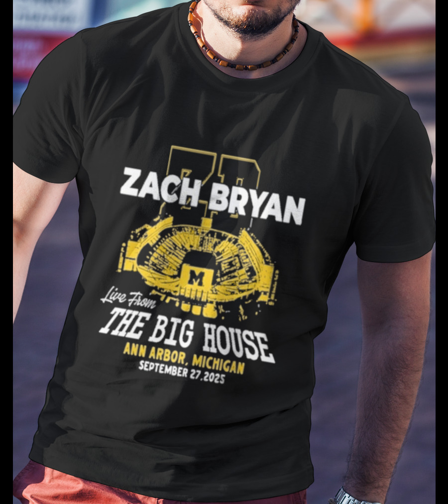Zach Bryan Live From The Big House Ann Arbor Michigan Wolverines September 27 2025 T-Shirt
