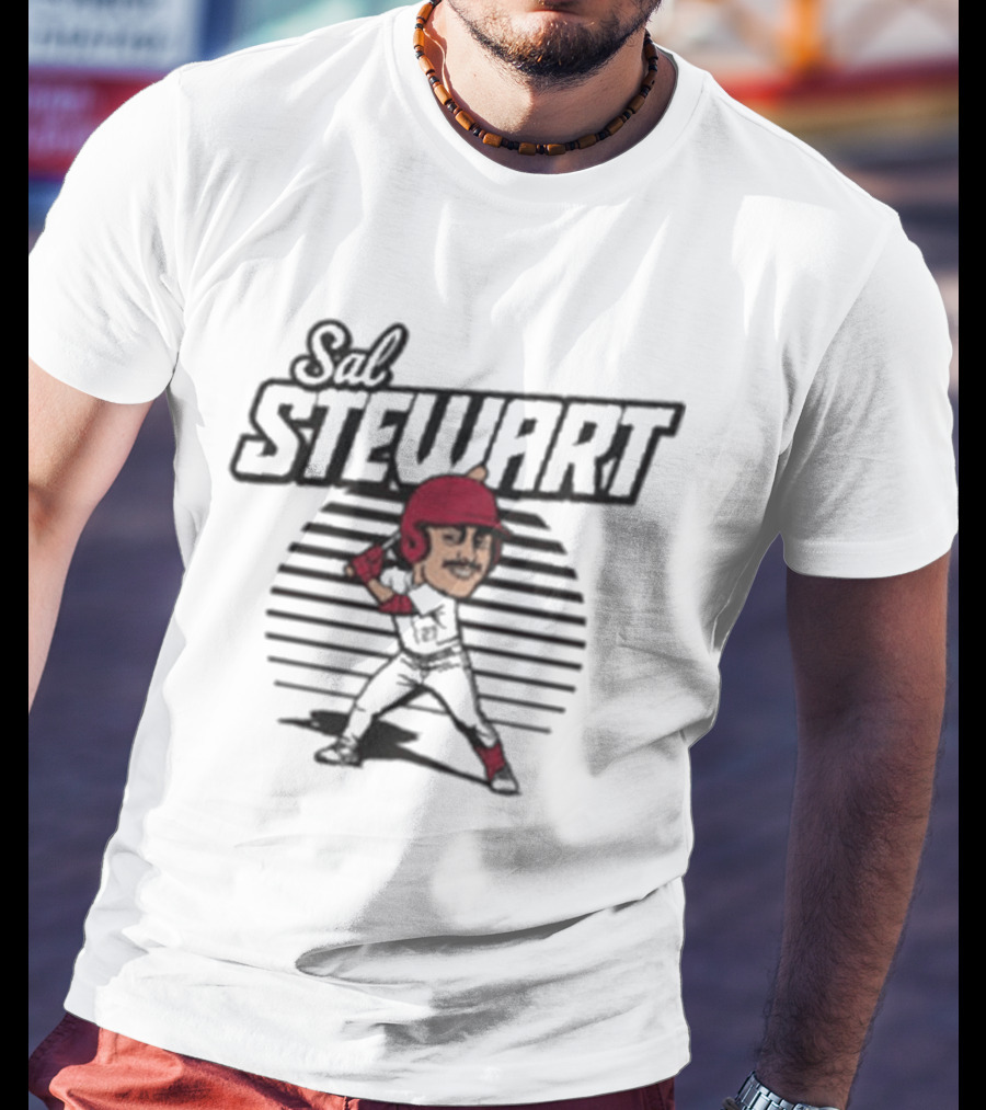 Sal Stewart Baseball Caricature Toon Cincinnati T-Shirt