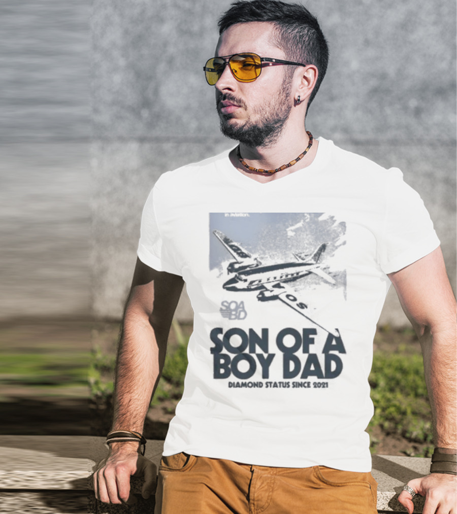 Son Of A Boy Dad Airline Pocket T-Shirt