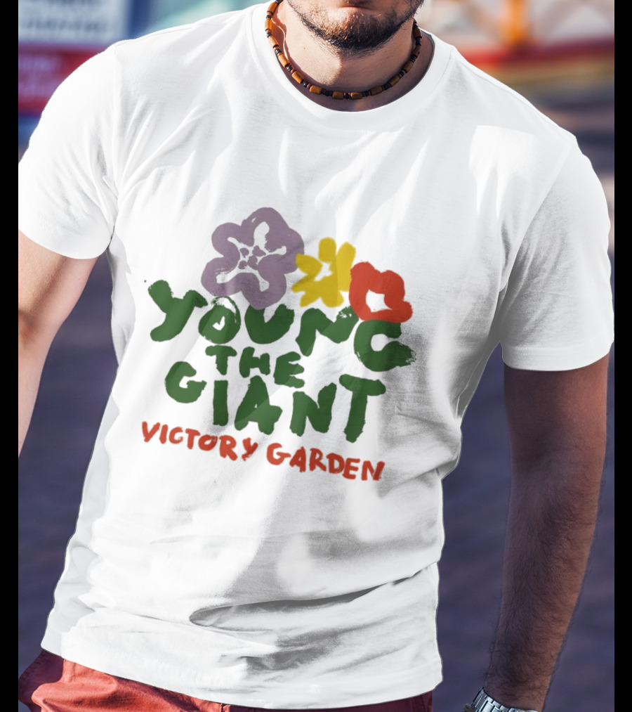 Young The Giant Victory Garden Purple Red Yellow Flowers T-Shirt