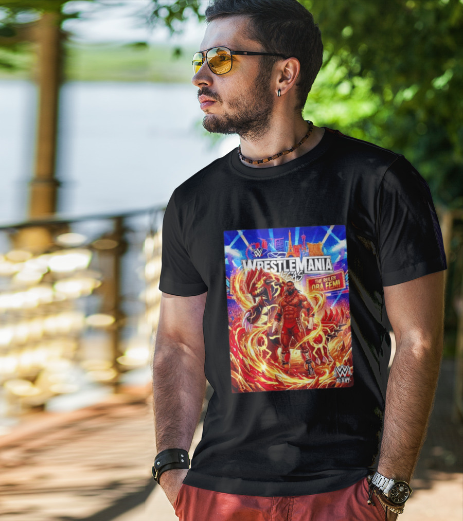 WrestleMania Vegas Pokémon Groudon X The Ruler Oba Femi WWE Superstar T-Shirt