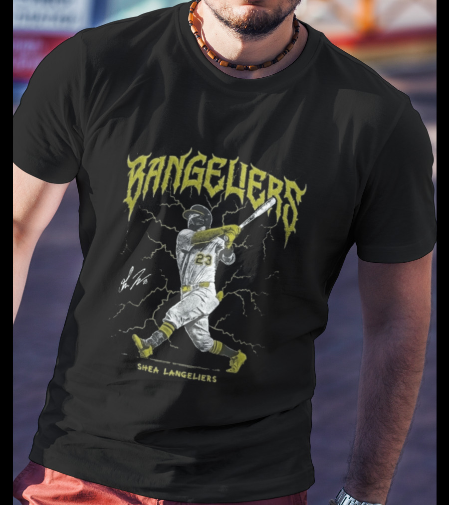 Bangeliers Shea Langeliers 23 Baseball Lightning T-Shirt