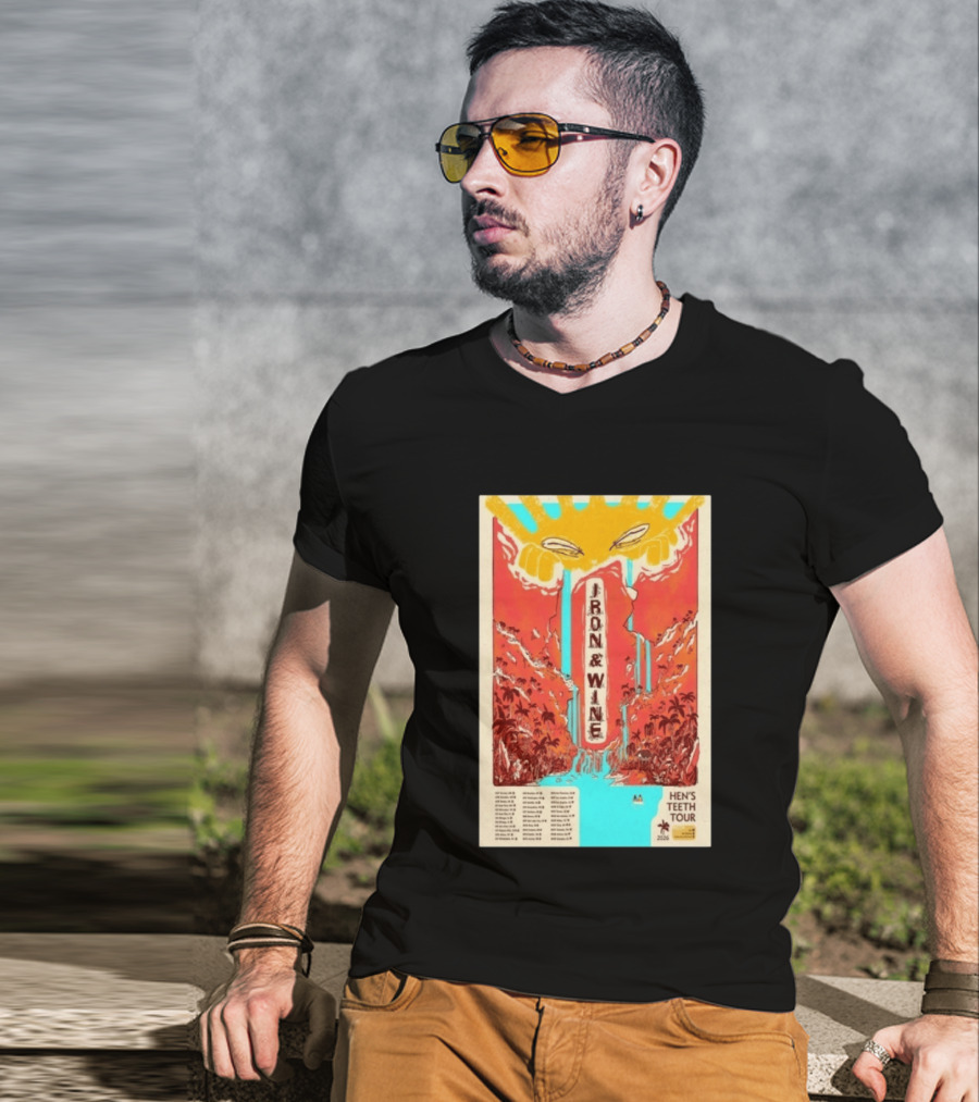 Iron And Wine Hens Teeth Tour 2026 Vintage Style Concert T-Shirt