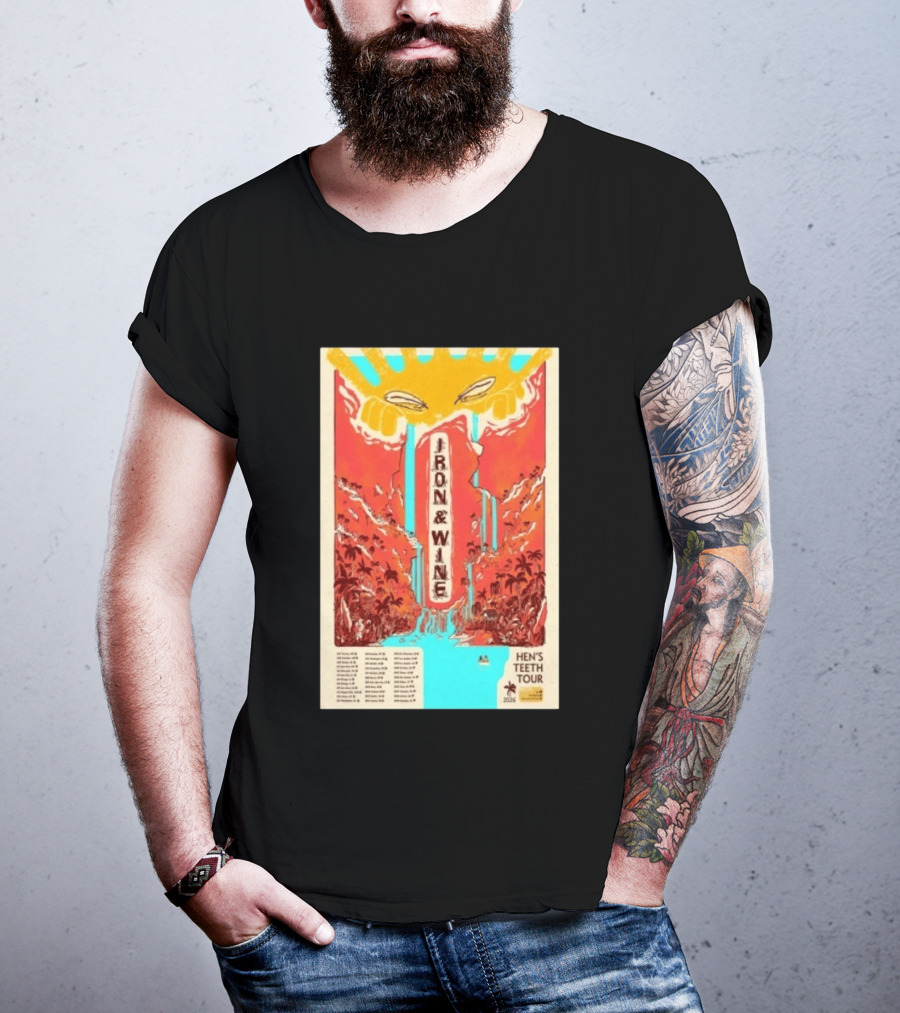 Iron And Wine Hens Teeth Tour 2026 Vintage Style Concert T-Shirt