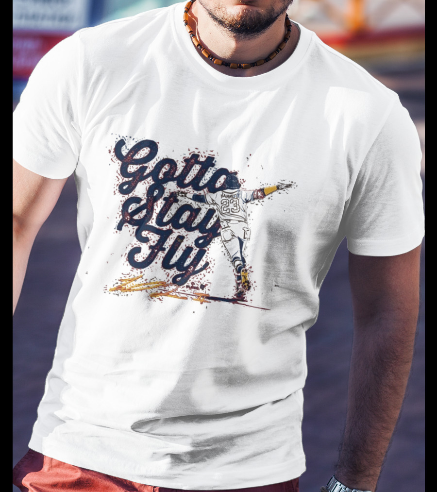 Gotta Stay Fly Michael Harris II Baseball Sliding Action T-Shirt