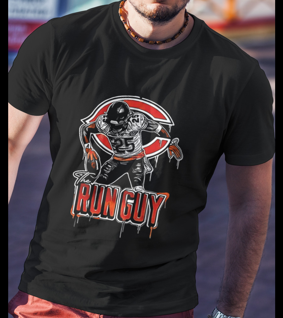 Chicago Bears Football The Run Guy 25 Kyle Monangai T-Shirt