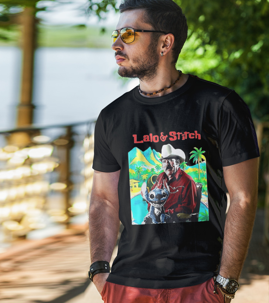 Lalo And Stitch Cowboy Hat Tropical T-Shirt