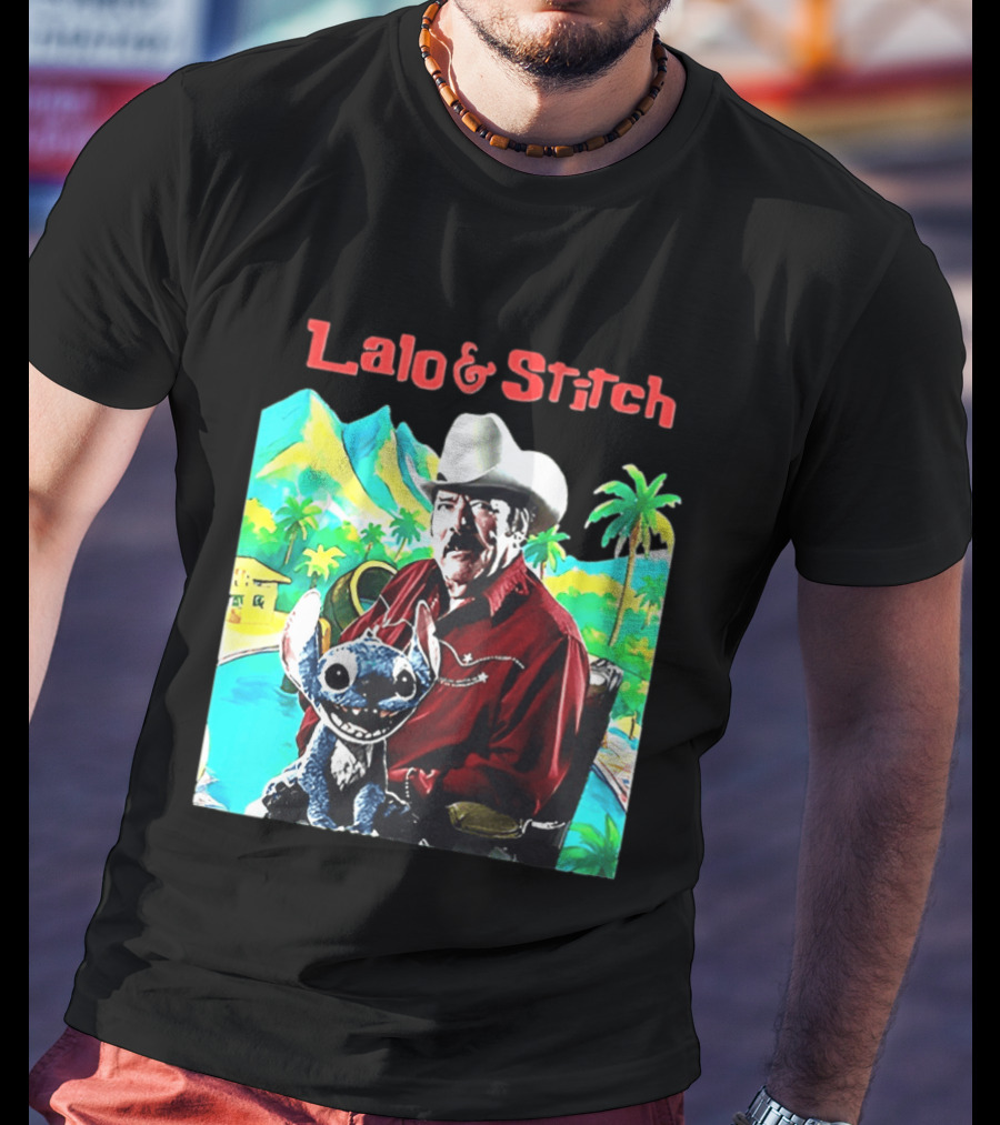 Lalo And Stitch Cowboy Hat Tropical T-Shirt