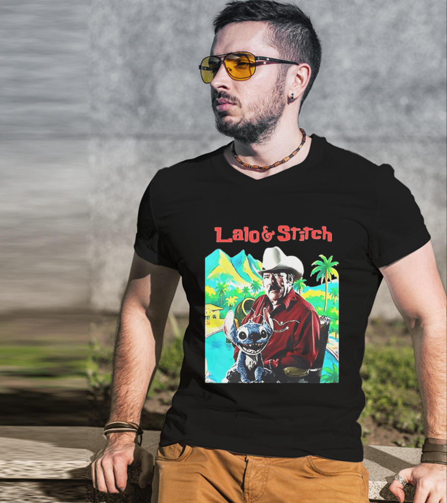 Lalo And Stitch Cowboy Hat Tropical T-Shirt