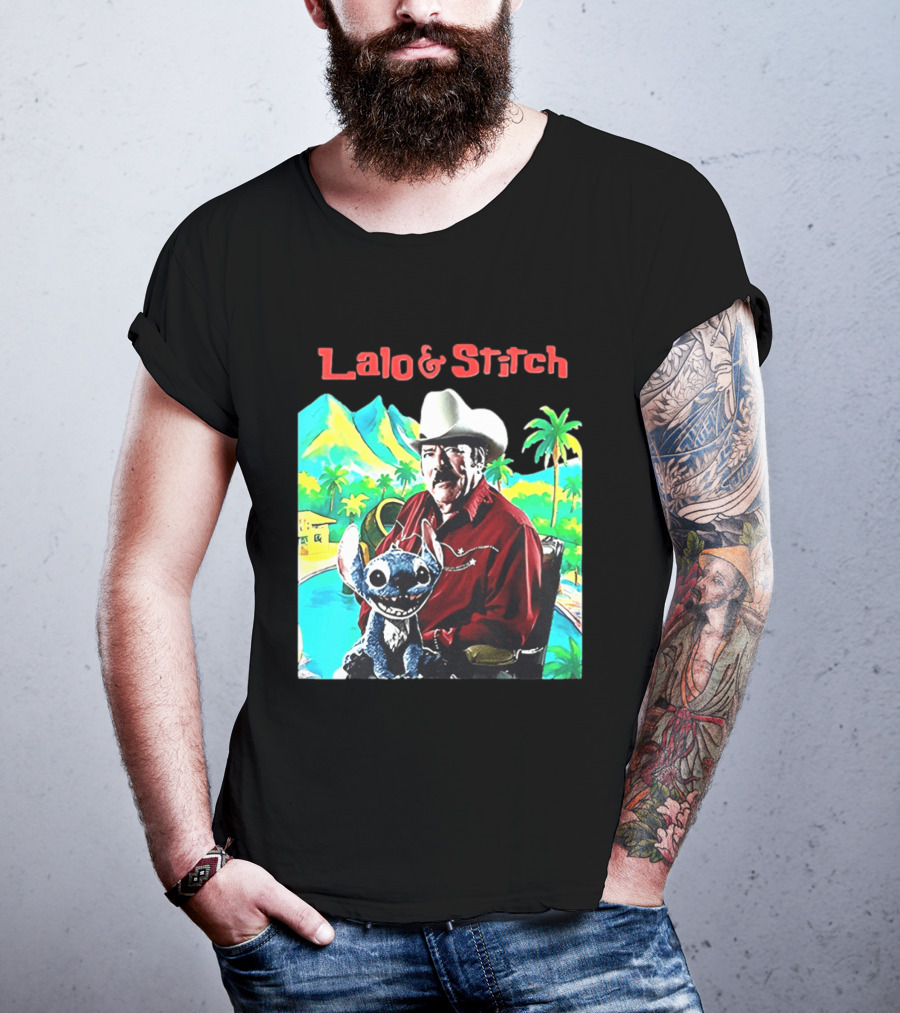 Lalo And Stitch Cowboy Hat Tropical T-Shirt