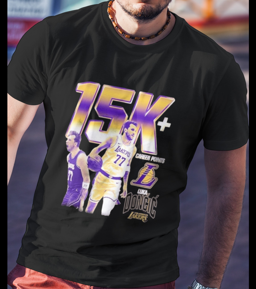 15K Career Points Luka Dončić Los Angeles Lakers T-Shirt
