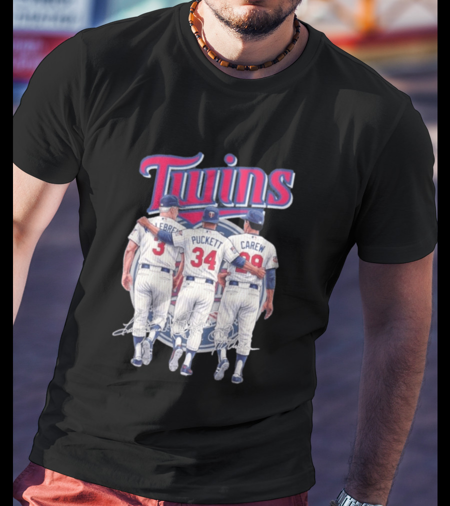 Minnesota Twins Legends Harmon Killebrew Kirby Puckett Rod Carew Classic Baseball T-Shirt