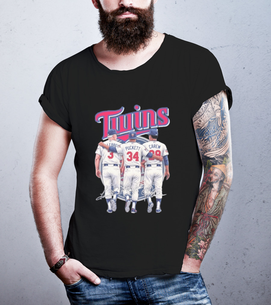 Minnesota Twins Legends Harmon Killebrew Kirby Puckett Rod Carew Classic Baseball T-Shirt