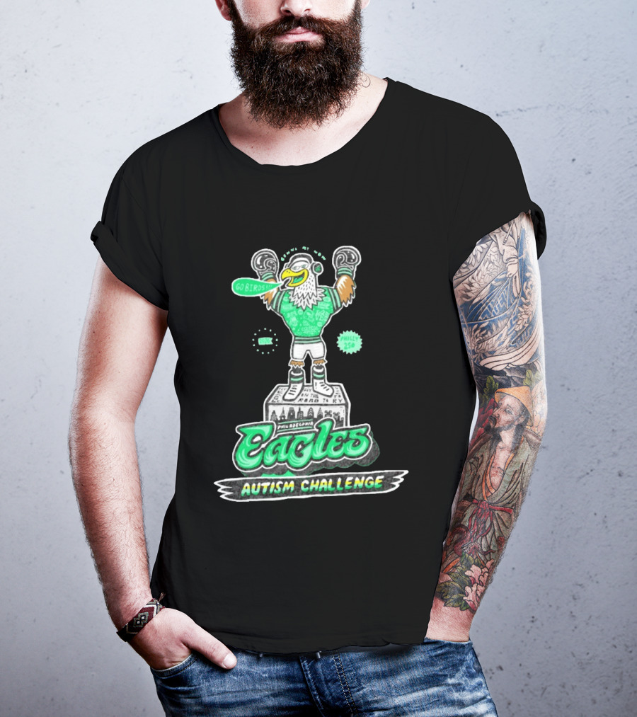 Philadelphia Eagles Autism Challenge Go Birds Boxing Philly 250 T-Shirt