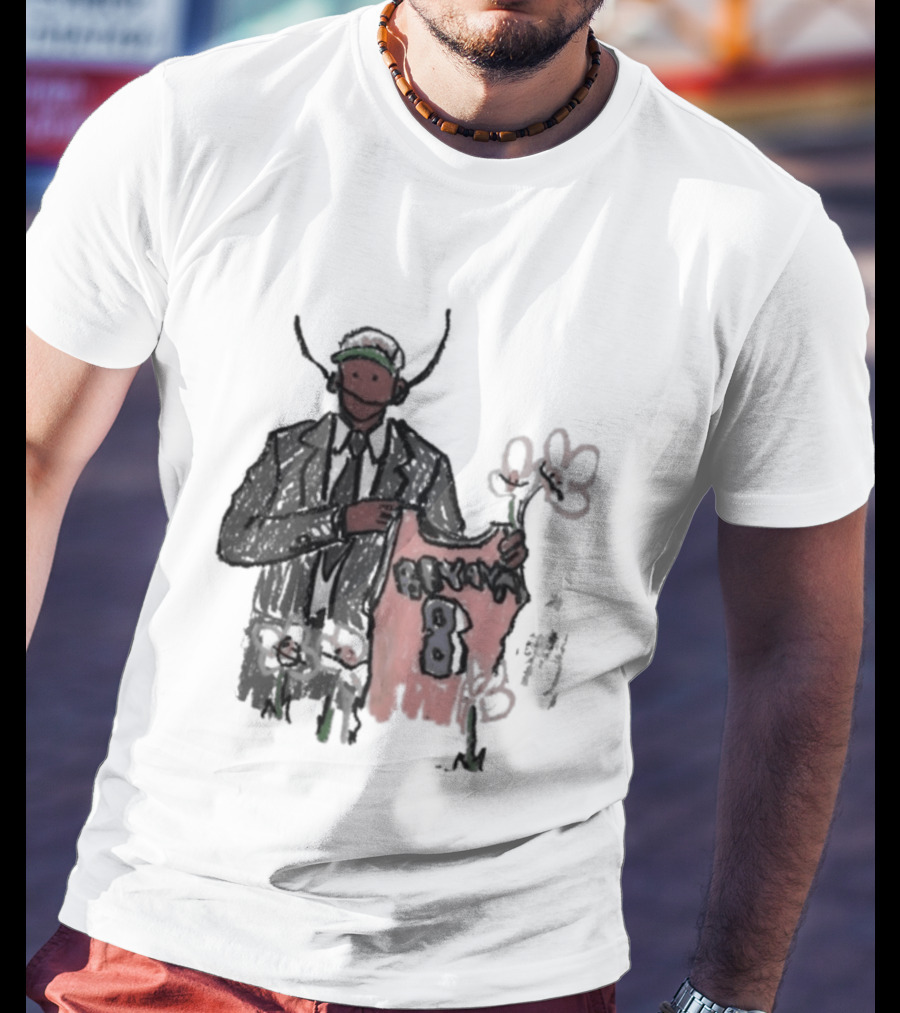 Legend Kobe Bryant Doodles Basketball Icon Art Bulls Flower NBA Black Mamba T-Shirt
