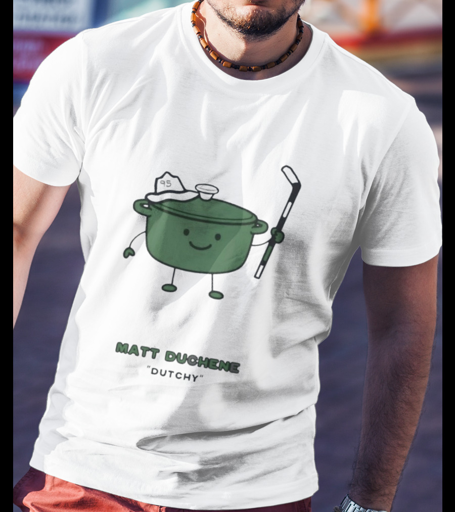 Matt Duchene Dutchy Hockey Pot Character With Cap And Stick T-Shirt