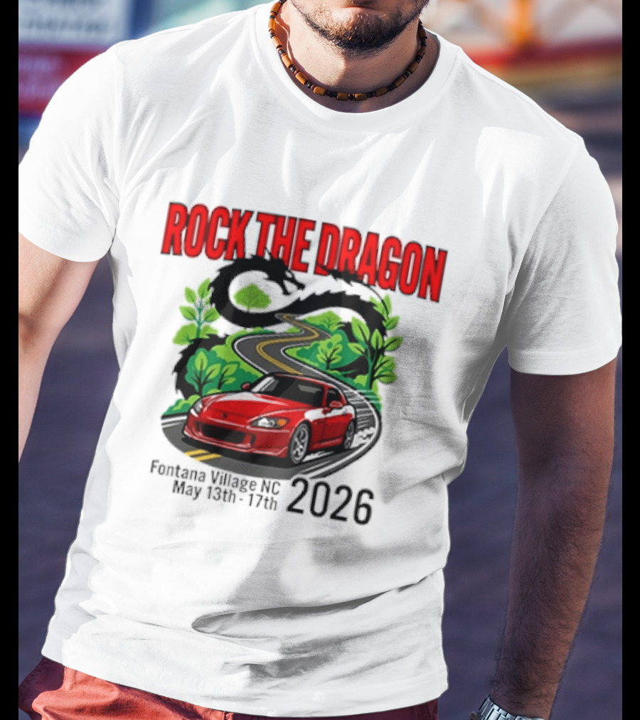 Rock The Dragon Fontana Village NC 2026 Red Car May 15th 17th T-Shirt