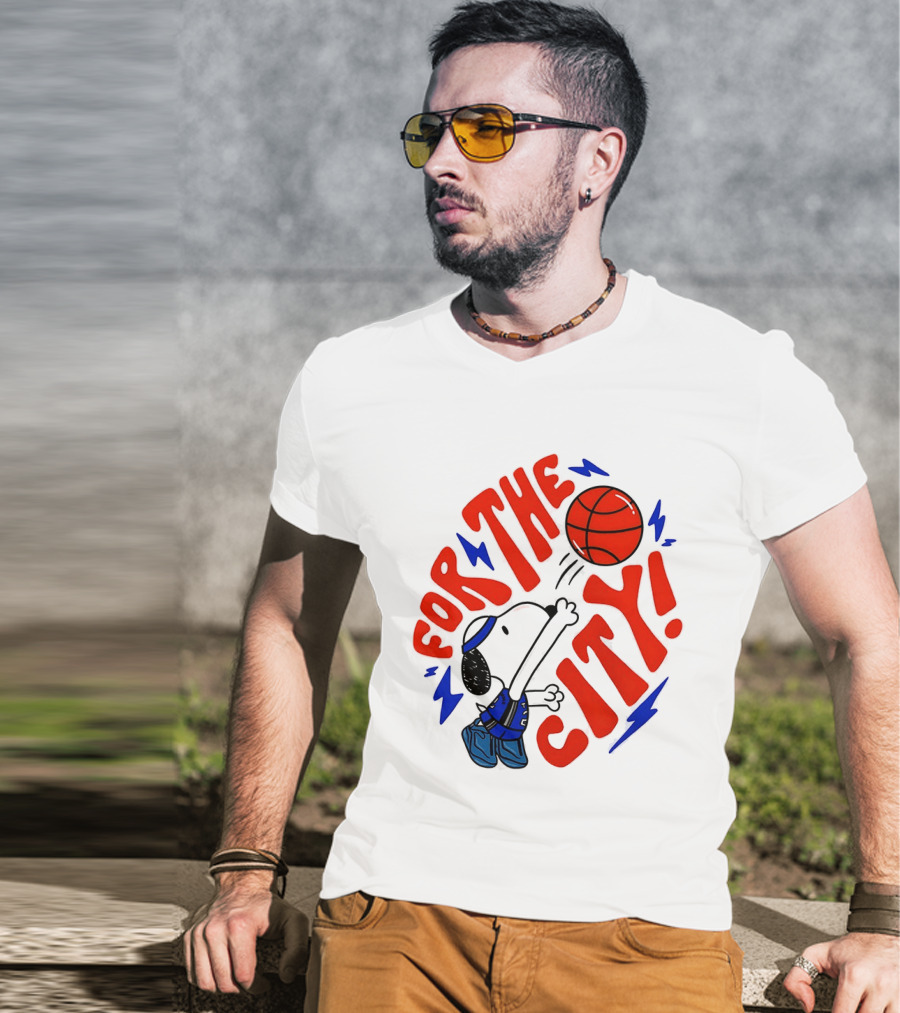 Snoopy For The City Oklahoma City Thunder NBA Basketball T-Shirt