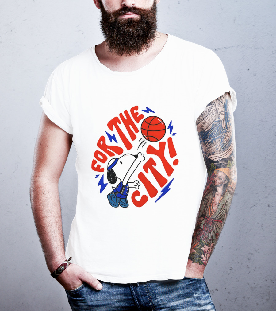 Snoopy For The City Oklahoma City Thunder NBA Basketball T-Shirt