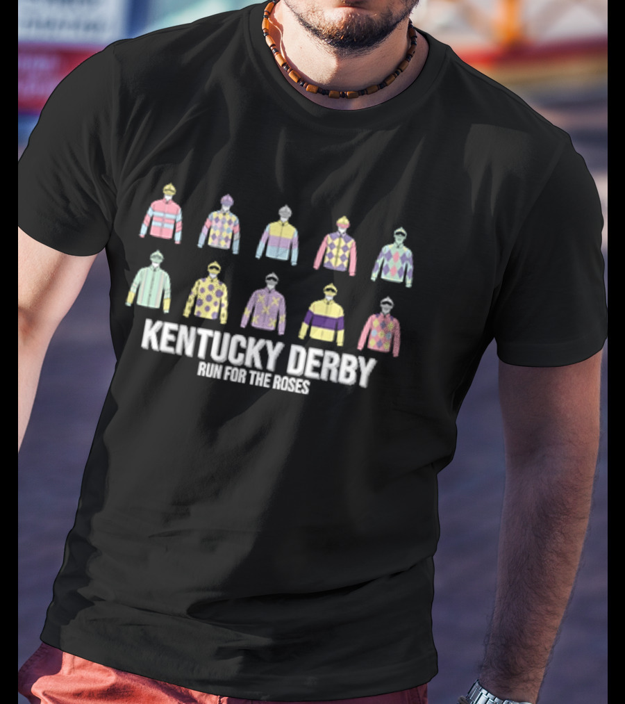 Kentucky Derby Run For The Roses Colorful Jockey Silks T-Shirt