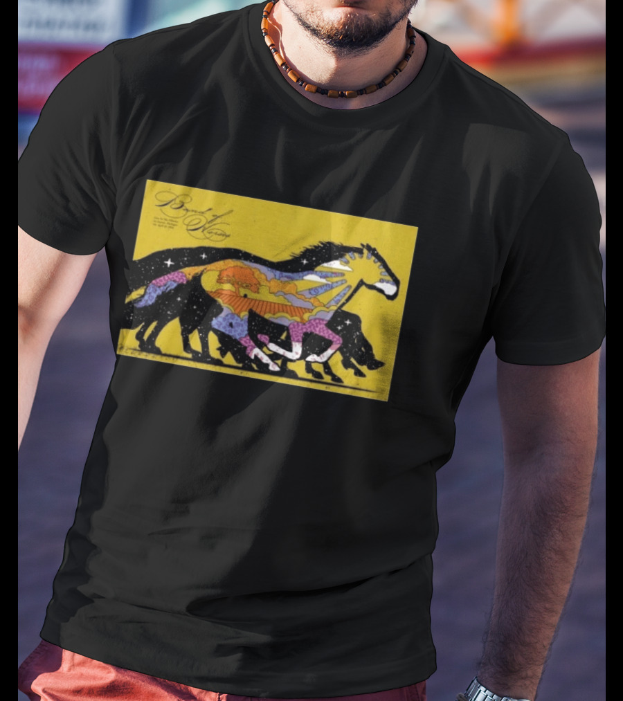 Band Of Horses April 22 2026 Detroit MI Black Horse Psychedelic Landscape T-Shirt