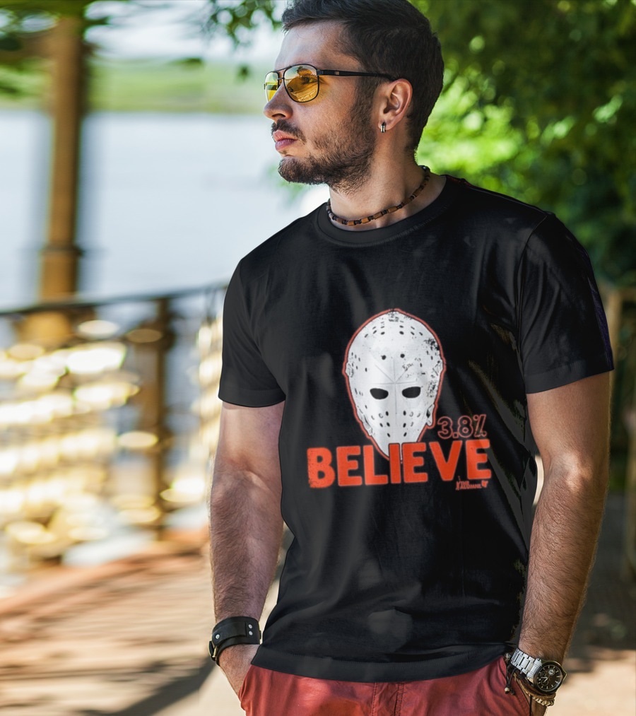 Bernie Parent Believe 33 Mask Philadelphia Hockey Legend T-Shirt