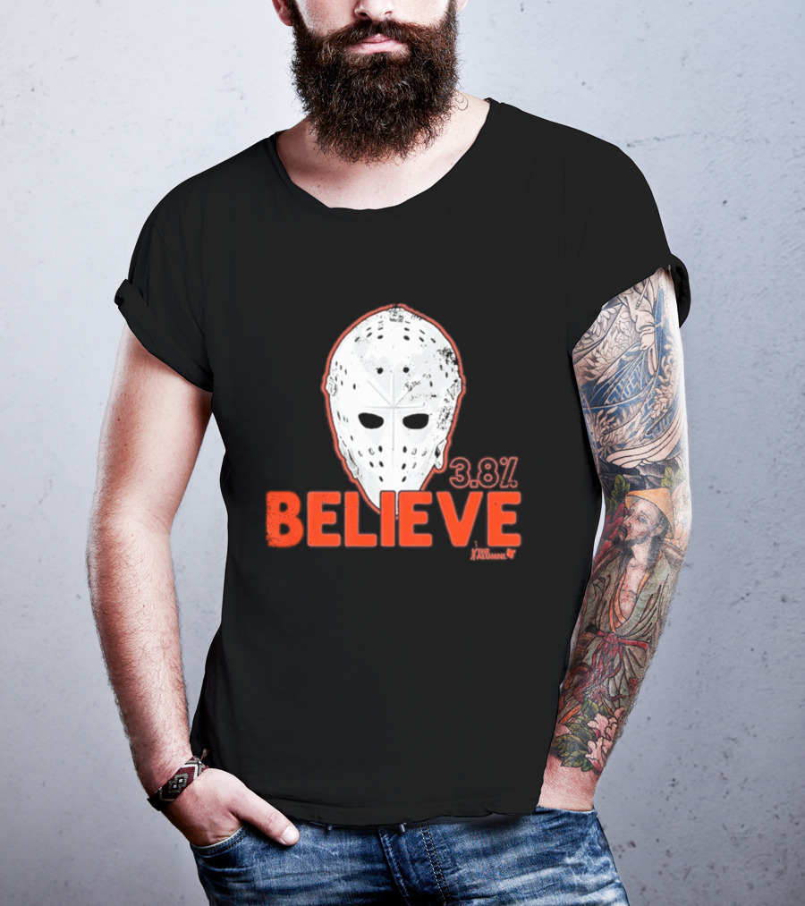 Bernie Parent Believe 33 Mask Philadelphia Hockey Legend T-Shirt