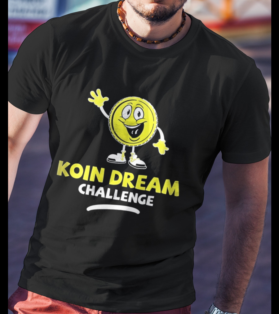 Koin Dream Challenge Smiling Coin Character With Sneakers T-Shirt