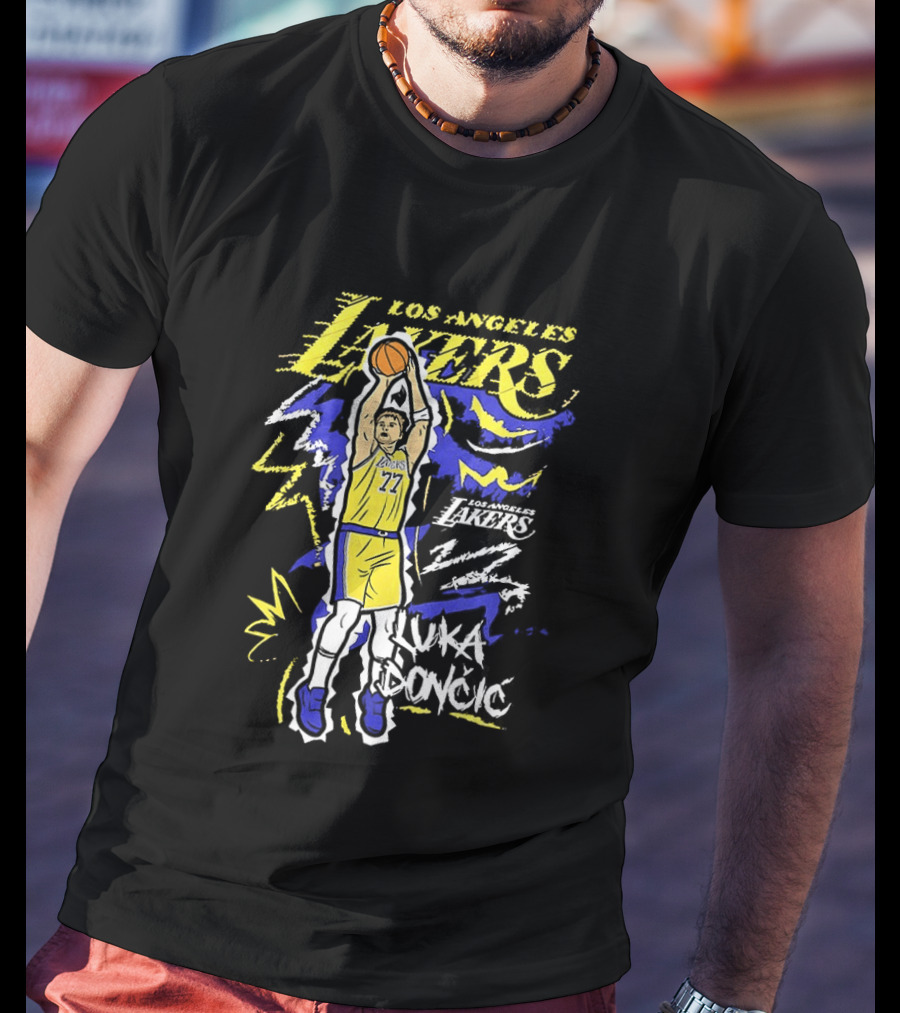 Los Angeles Lakers Luka Doncic 2026 NBA Basketball Icon Chalk T-Shirt