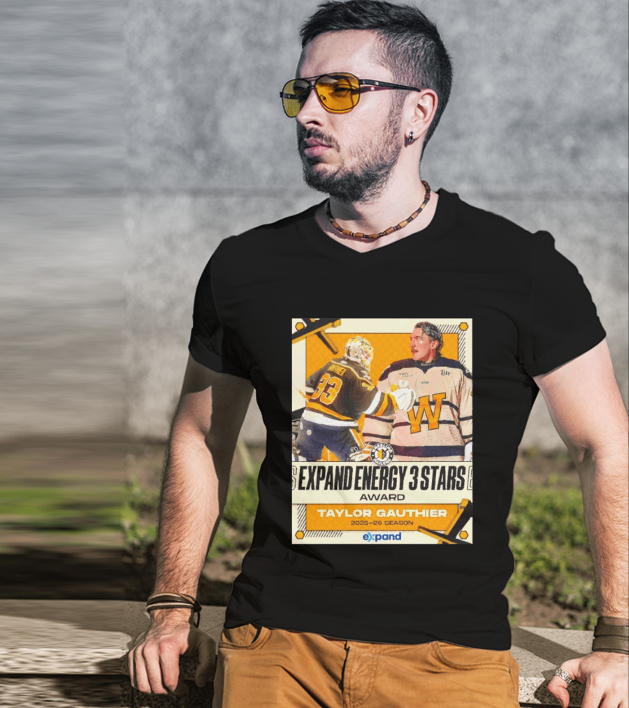 Pittsburgh Penguins Expand Energy 3 Stars Award Taylor Gauthier 2025 26 Season T-Shirt