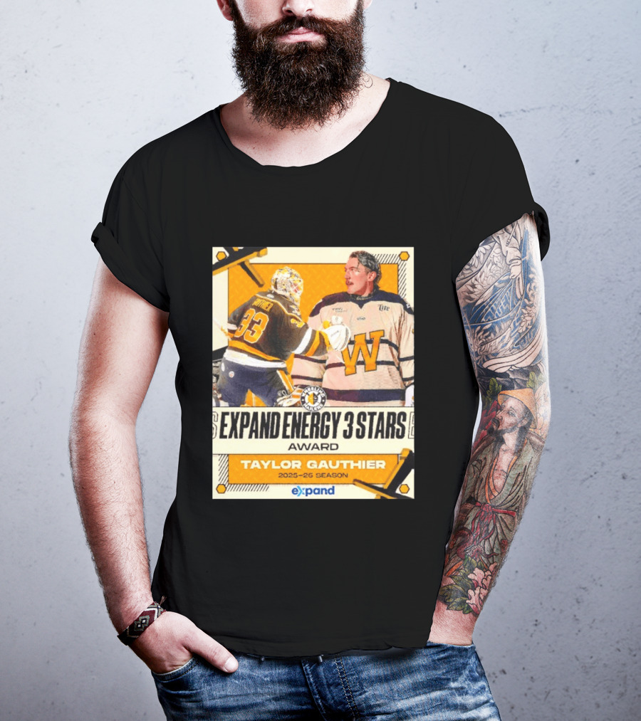 Pittsburgh Penguins Expand Energy 3 Stars Award Taylor Gauthier 2025 26 Season T-Shirt