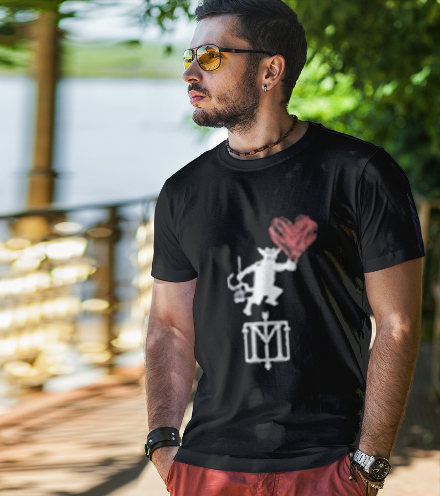 The Menzingers Heart Flame Devil Holding Heart T-Shirt