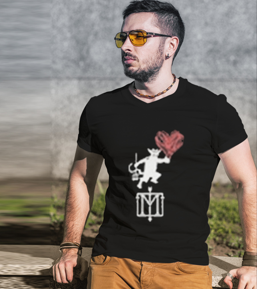The Menzingers Heart Flame Devil Holding Heart T-Shirt