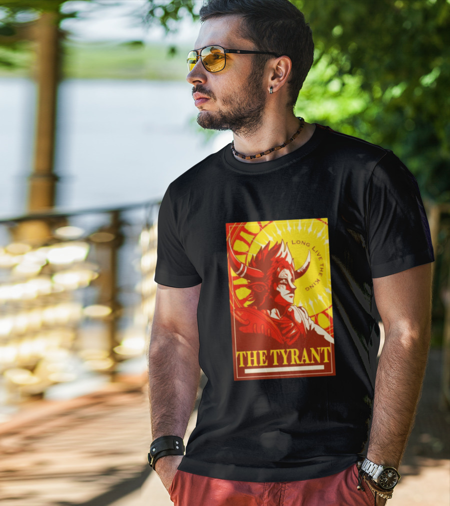 The Tyrant Long Live The King Anime Warrior With Horns Royal Sunburst T-Shirt