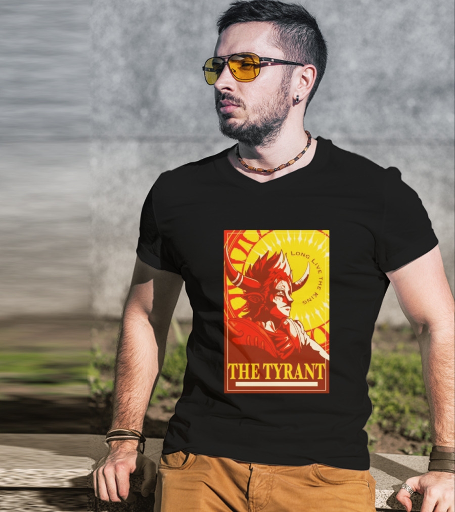 The Tyrant Long Live The King Anime Warrior With Horns Royal Sunburst T-Shirt
