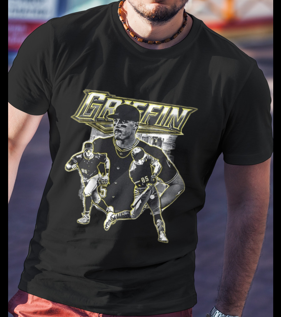 Griffin Pittsburgh Baseball Player 85 Black And Yellow T-Shirt