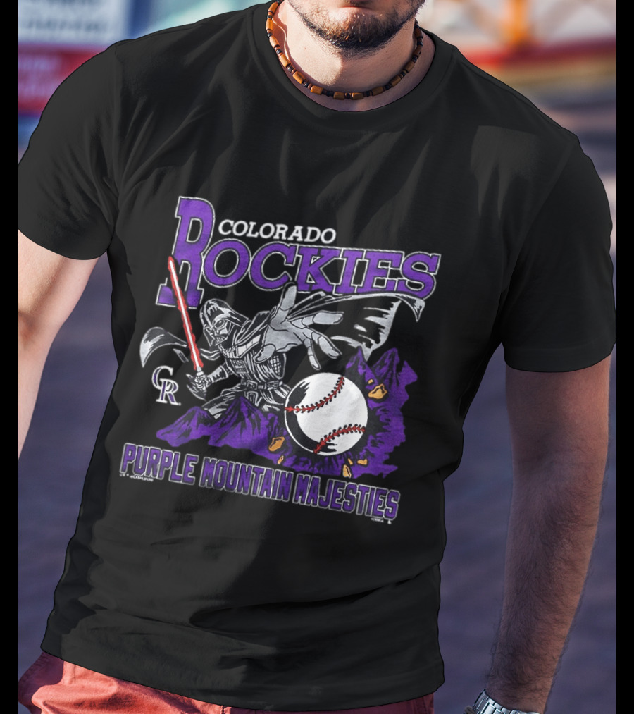 Colorado Rockies Purple Mountain Majesties Star Wars Baseball T-Shirt