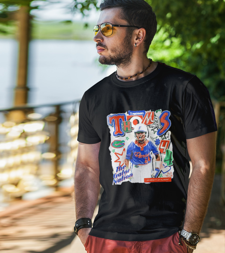 Florida Gators University Softball Player Thomas #44 The Gator Nation T-Shirt