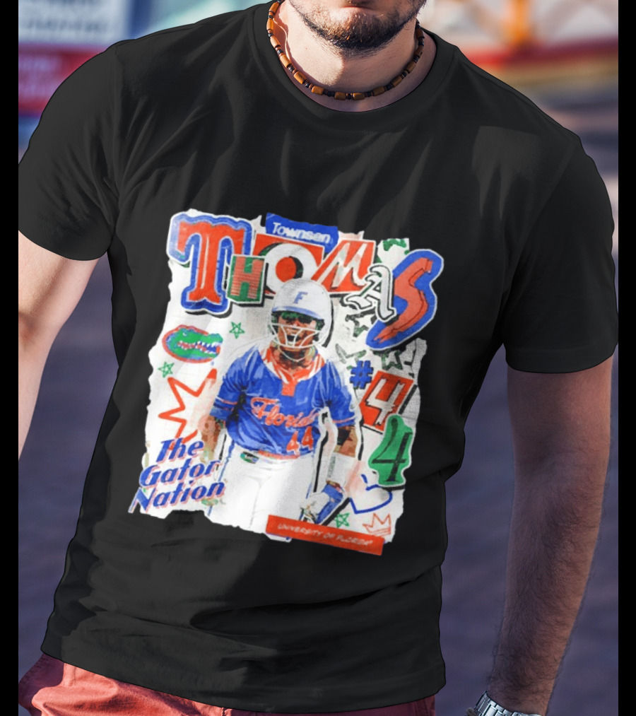 Florida Gators University Softball Player Thomas #44 The Gator Nation T-Shirt