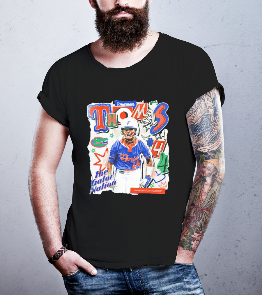 Florida Gators University Softball Player Thomas #44 The Gator Nation T-Shirt