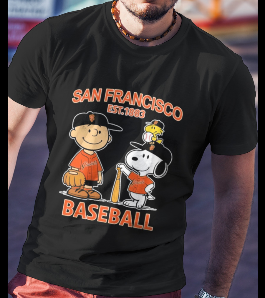 San Francisco Est 1883 Snoopy Baseball Charlie Brown Giants T-Shirt