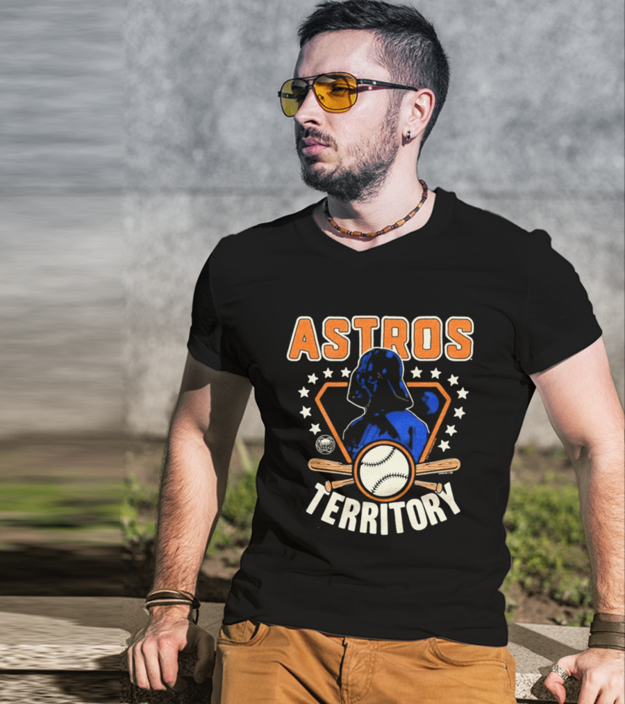 Youth Houston Astros Territory Star Wars Collaboration With Baseball And Darth Vader T-Shirt